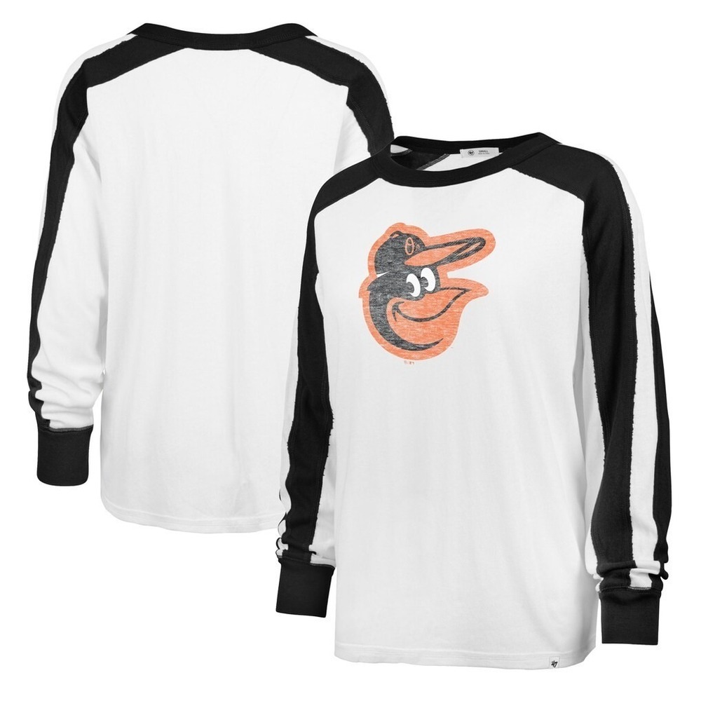 '47 Brand® (Women's LARGE) Baltimore Orioles Caribou™ Raglan Long Sleeve T-Shirt
